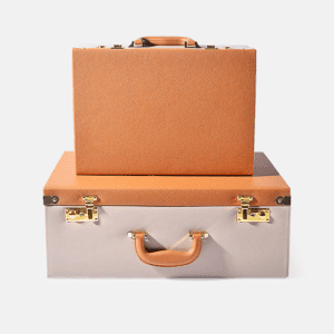 Gray PU Leather Decorative Storage Trunks