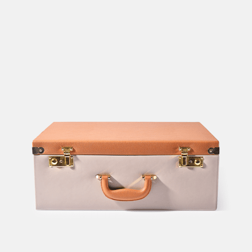 Gray PU Leather Decorative Storage Trunks