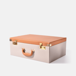 Gray PU Leather Decorative Storage Trunks