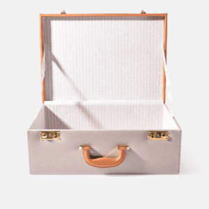 Gray PU Leather Decorative Storage Trunks