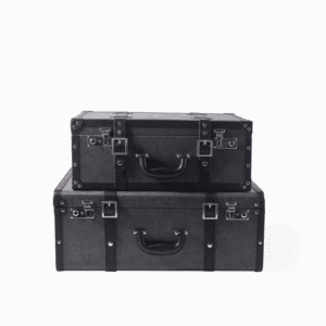 Large Grey PU Leather Decorative Storage Trunks