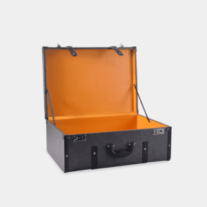 Large Grey PU Leather Decorative Storage Trunks