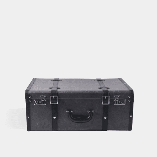 Large Grey PU Leather Decorative Storage Trunks