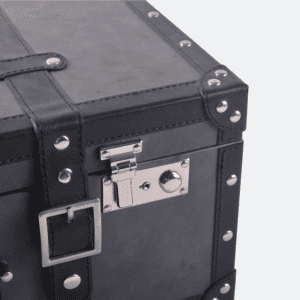 Medium Grey PU Leather Decorative Storage Trunks