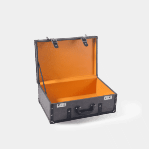 Medium Grey PU Leather Decorative Storage Trunks