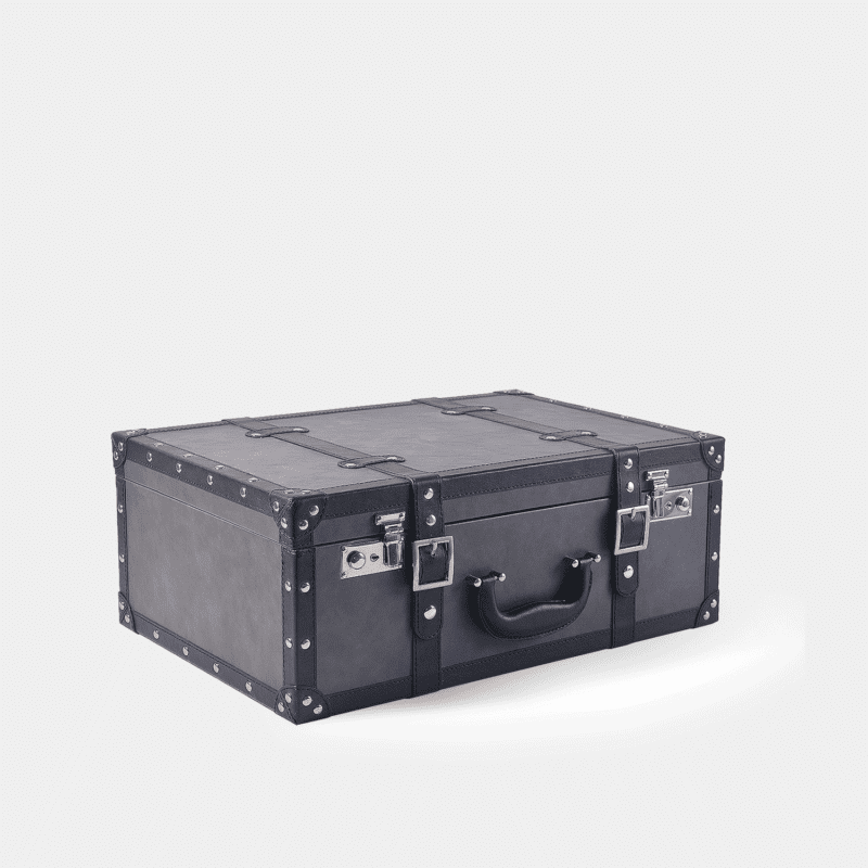 Medium Grey PU Leather Decorative Storage Trunks