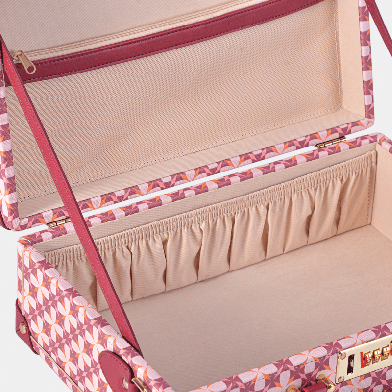 Mini Charming Pink Retro Suitcase Leather Case