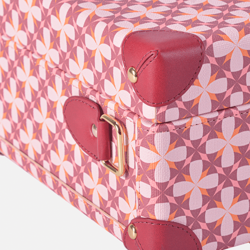 Mini Charming Pink Retro Suitcase Leather Case