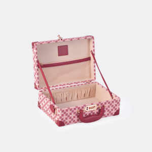 Mini Charming Pink Retro Suitcase Leather Case