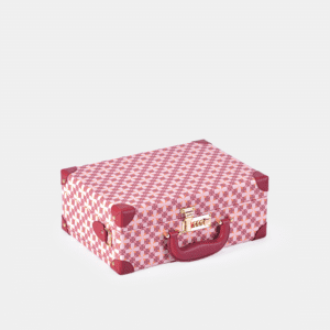 Mini Charming Pink Retro Suitcase Leather Case