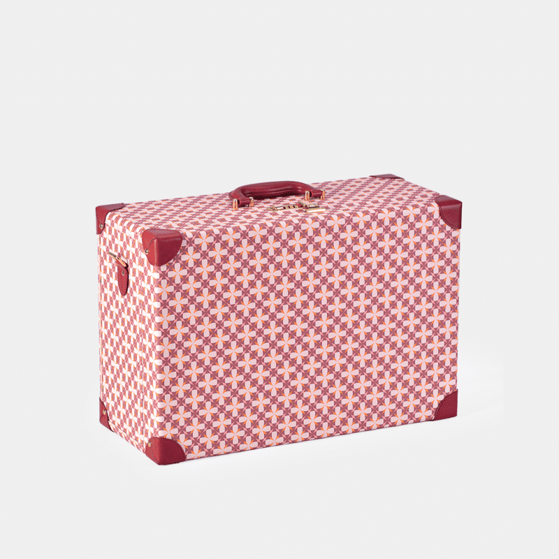 Large Charming Pink Retro Suitcase Leather Case