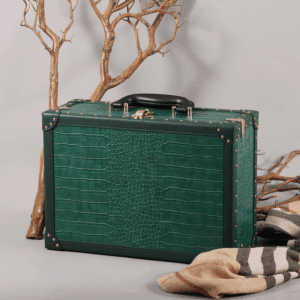 Green Crocodile Grain PU Leather Trunk