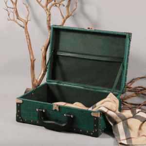 Green Crocodile Grain PU Leather Trunk