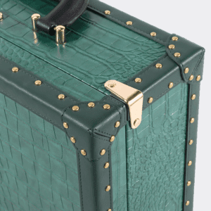 Green Crocodile Grain PU Leather Trunk