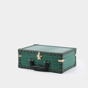 Green Crocodile Grain PU Leather Trunk