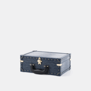 Blue Crocodile Grain PU Leather Trunk