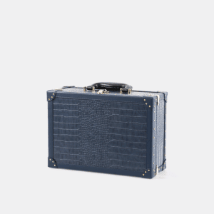 Blue Crocodile Grain PU Leather Trunk
