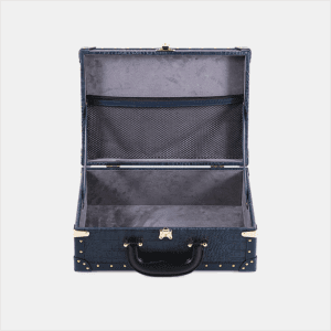Blue Crocodile Grain PU Leather Trunk