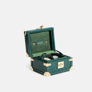 Green Double Watch Box Crocodile Print Leather Case Series