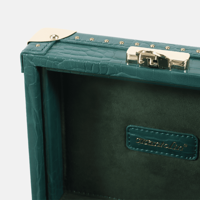 Green Double Watch Box Crocodile Print Leather Case Series