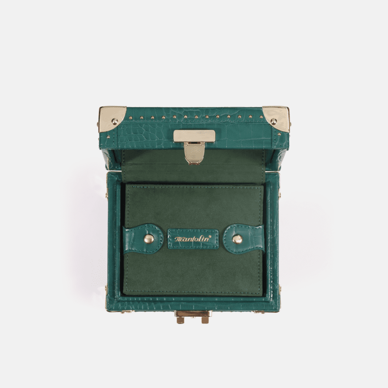 Green Double Watch Box Crocodile Print Leather Case Series