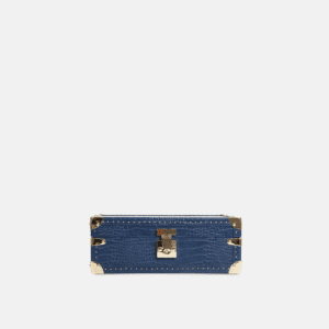 Blue 8 Piece Watch Box Crocodile Print Leather Case Series