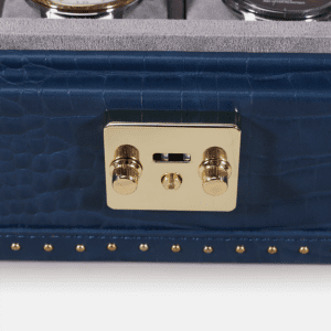 Blue 8 Piece Watch Box Crocodile Print Leather Case Series