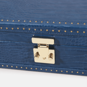 Blue 8 Piece Watch Box Crocodile Print Leather Case Series