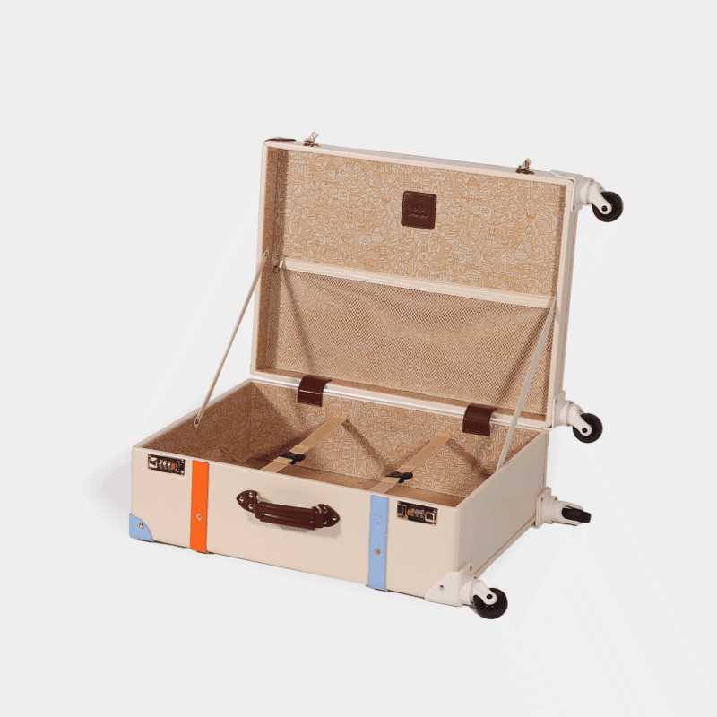 360° Spinner Colorful Leather Travel Trunk