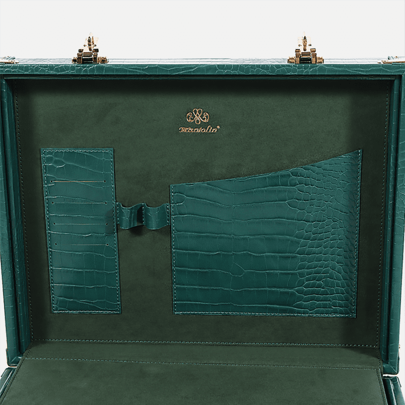 Green 10 Piece Watch Box Crocodile Print Leather Case Series