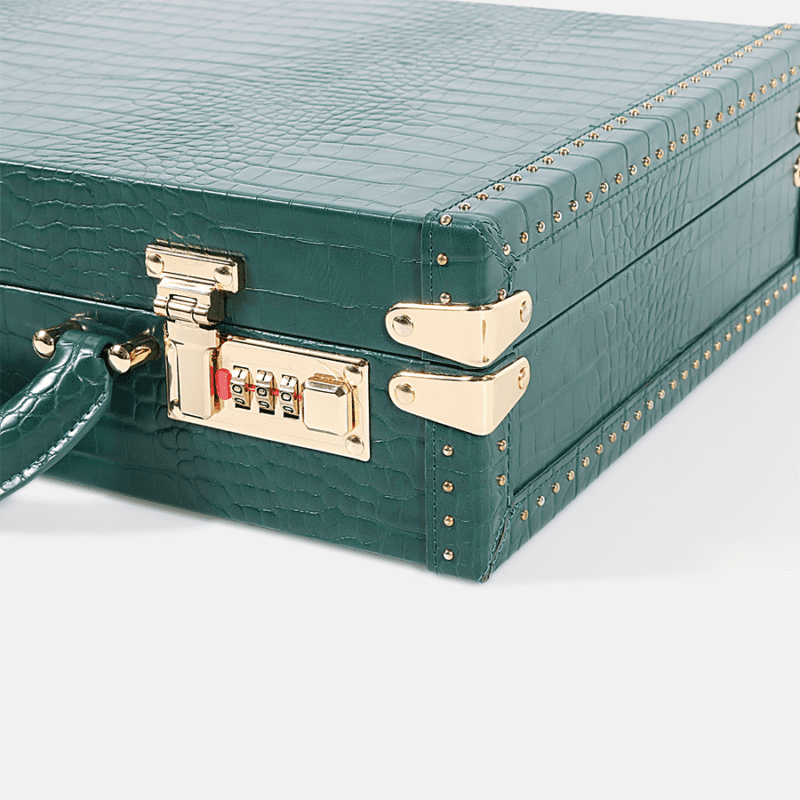 Green 10 Piece Watch Box Crocodile Print Leather Case Series