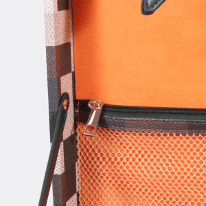 Large Lime Green Chessboard PU Leather Trunk