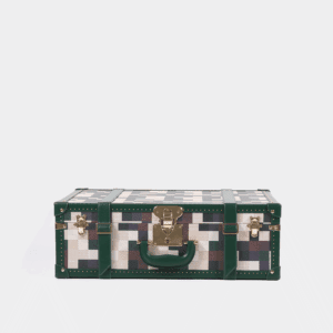 Medium Lime Green Chessboard PU Leather Trunk