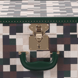 Medium Lime Green Chessboard PU Leather Trunk