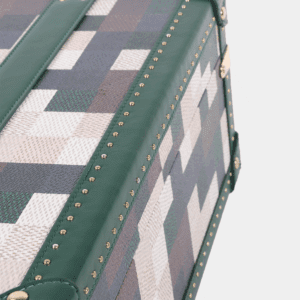 Medium Lime Green Chessboard PU Leather Trunk