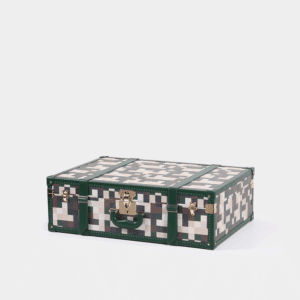 Medium Lime Green Chessboard PU Leather Trunk