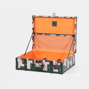 Medium Lime Green Chessboard PU Leather Trunk