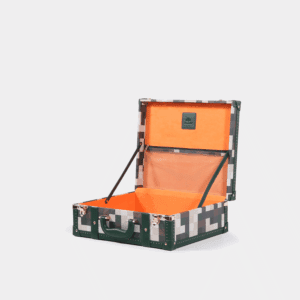 Mini Lime Green Chessboard PU Leather Trunk