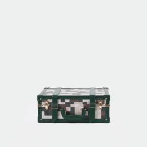 Mini Lime Green Chessboard PU Leather Trunk