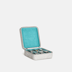 Travel Pattern Leather Zip Watch Case