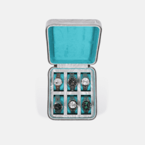 Travel Pattern Leather Zip Watch Case