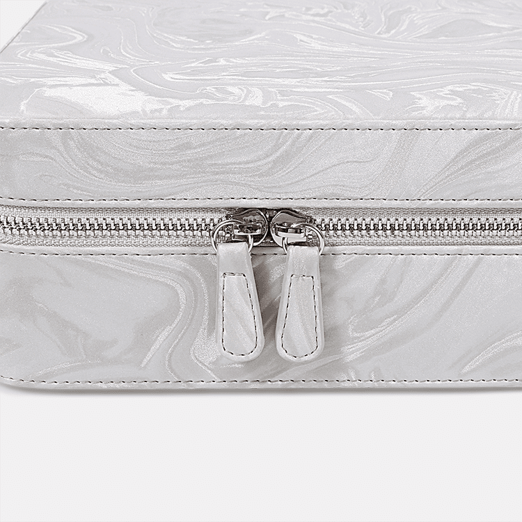 Travel Pattern Leather Zip Watch Case