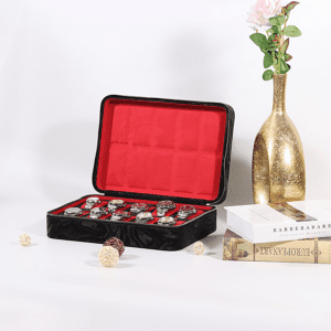 Travel Pattern Leather Zip Watch Case