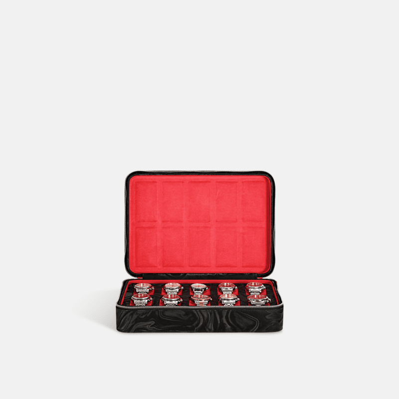 Travel Pattern Leather Zip Watch Case