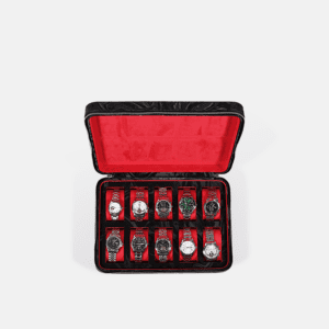 Travel Pattern Leather Zip Watch Case