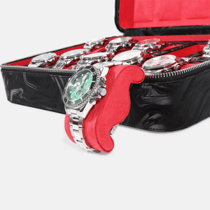 Travel Pattern Leather Zip Watch Case