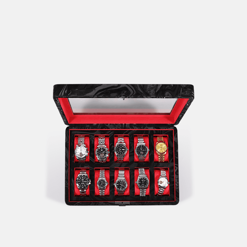 10 Piece Pattern Leather Watch Box