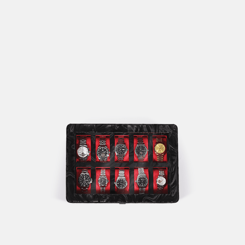 10 Piece Pattern Leather Watch Box