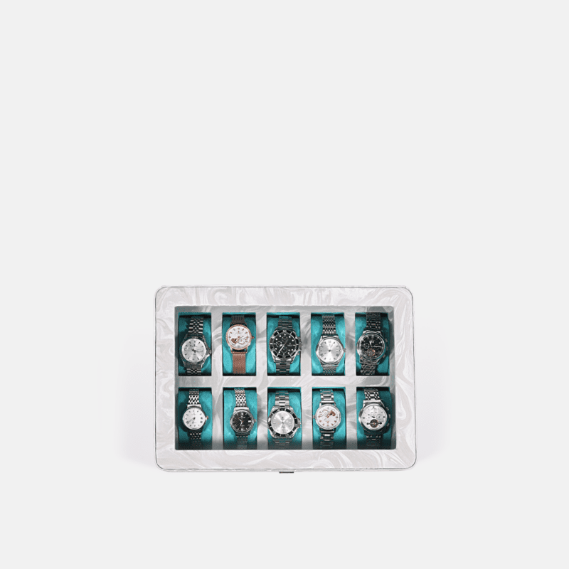 10 Piece Pattern Leather Watch Box