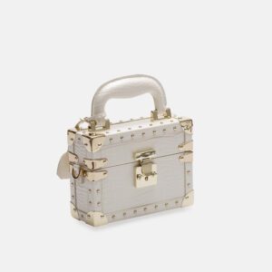 Mini White Handbag Hard Square Jewelry Box